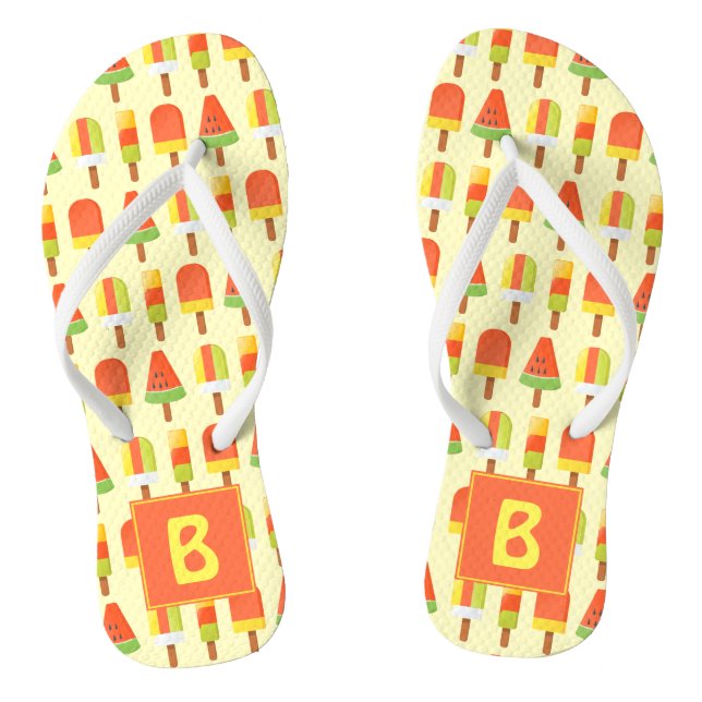 Chinelos Summer Ice Lollies Pattern Monogram (Pé da cama)