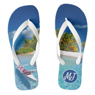Chinelos Sunny Tropical Beach & Sand Monogramas