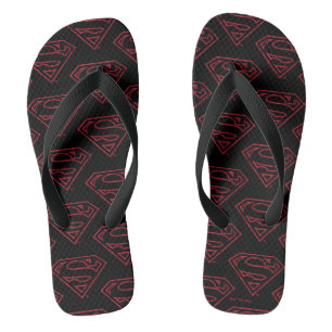 Chinelos Superman S-Shield Logotipo vermelho