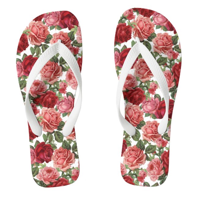 Chinelos Tangas largas dos flip-flops da correia das ROSAS (Pé da cama)