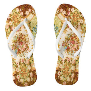 Chinelos Tapeçaria francesa barroca vitoriana floral rosa