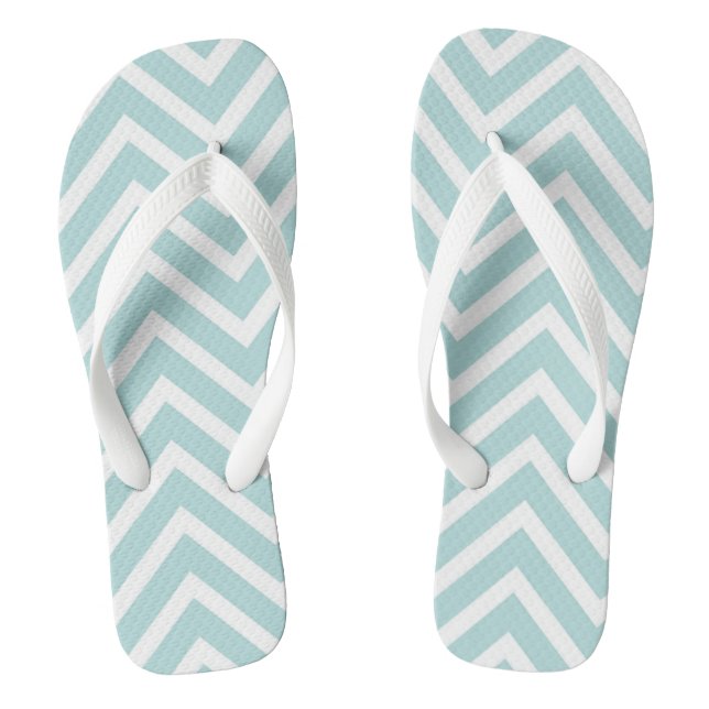 Chinelos Teal Chevron (Pé da cama)