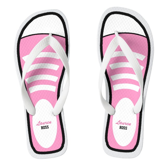 Chinelos Tênis Rosa Personalizado (Pé da cama)