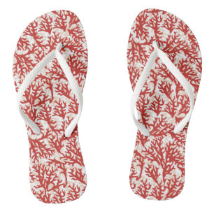 Chinelos Teste padrão 2 do coral vermelho