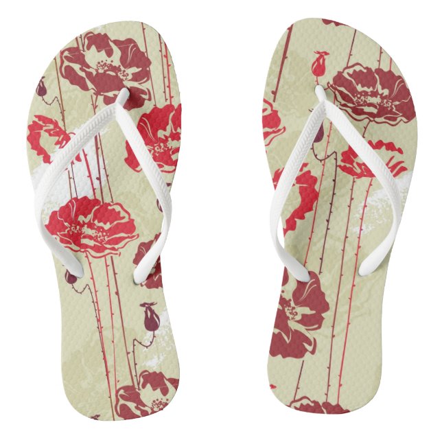 Chinelos Teste padrão floral 2 da elegância abstrata (Pé da cama)