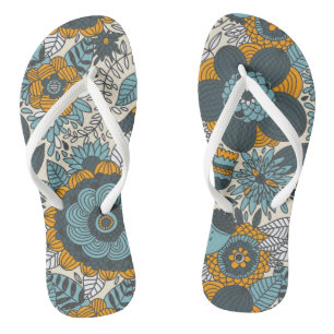 Chinelos Teste padrão floral do vintage