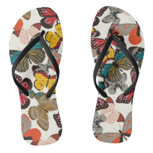 Chinelos Teste padrão floral retro