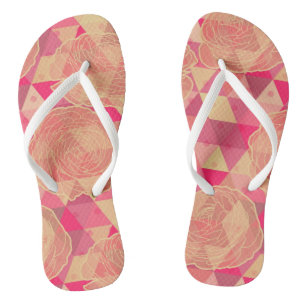 Chinelos Teste padrão geométrico da flor