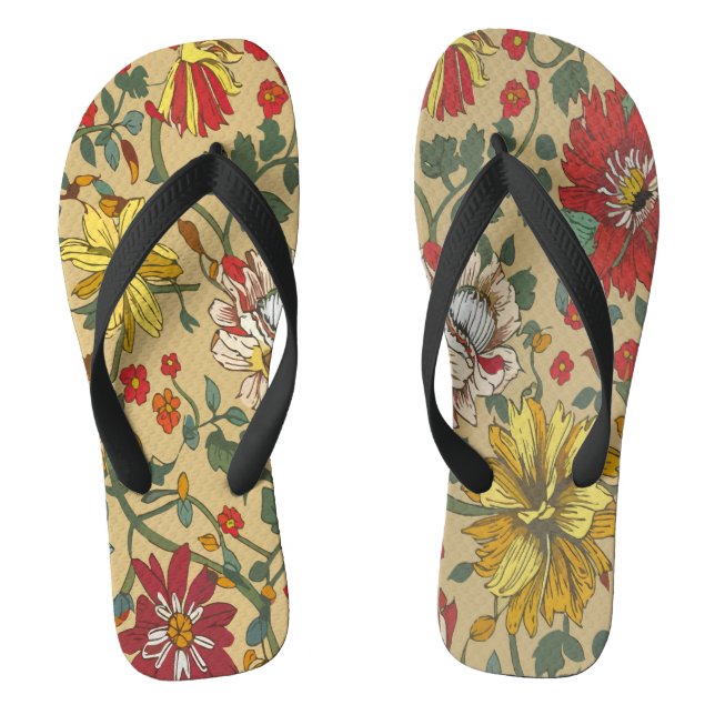 Chinelos Textura das flores (Pé da cama)