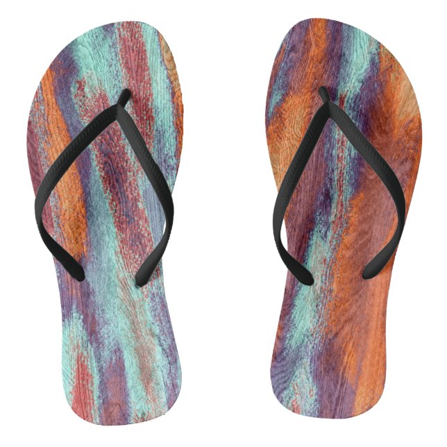 Chinelos Textura do grão de madeira de cor retrorativa (Pé da cama)