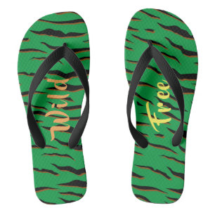Chinelos Tigre Selvagem e Livre Laranja Amarelo e Verde