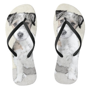 Chinelos Tinta Áspera do Russell Terrier - Arte Original de