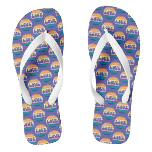 Chinelos Tipografia Do Amor Com Vintage Sunset Strips