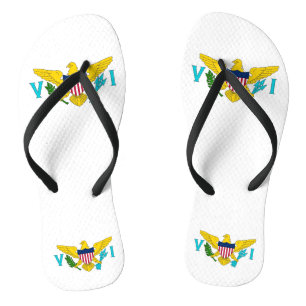 Chinelos Tiras Finas Adultas com Bandeira das Ilhas Virgens