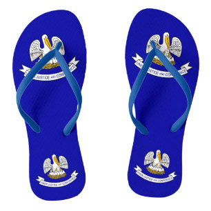 Chinelos Tiras Finas para Adultos com a Bandeira da Louisia