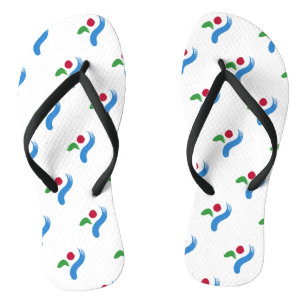 Chinelos Tiras Finas para Adultos com a Bandeira de Seul
