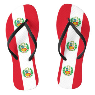 Chinelos Tiras Finas para Adultos com a Bandeira do Peru