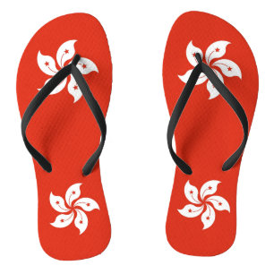Chinelos Tiras Finas para Adultos com Bandeira de Hong Kong