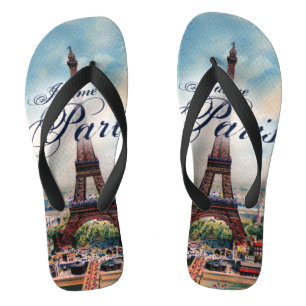 Chinelos Torre Eiffel do vintage