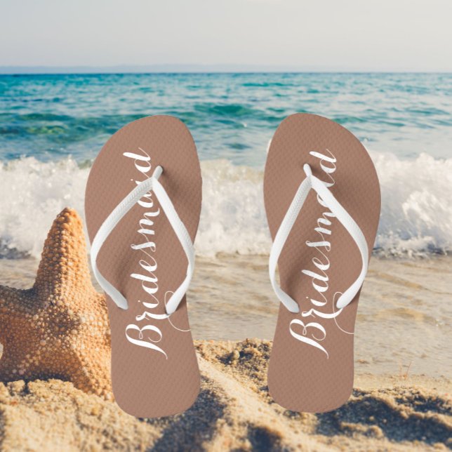 Chinelos Trendy Mocha Stylized Wedding Bridesmaid (In Situ Beach)