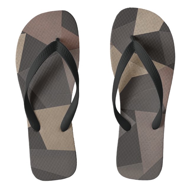 Chinelos Triângulos poligonais, cores geométricas impressão (Pé da cama)