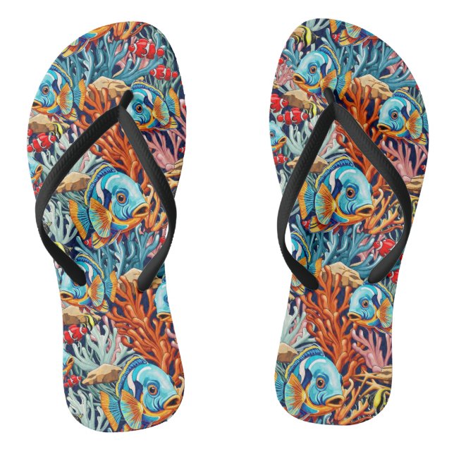 Chinelos Tropical Fish Colorful Summer Vibes (Pé da cama)