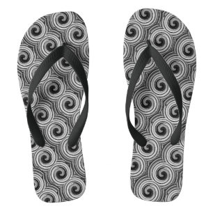 Chinelos turbilhão preto-branco moderno