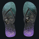 Chinelos Última Fuga Antes do Anel - Roxo e Teal<br><div class="desc">🥇 UM DESIGN DE ARTE DE DIREITOS AUTORAIS ORIGINAL, DE Donna Siegrist, DISPONÍVEL SOMENTE NO ZAZZLE! Calçados do Flop de sacudir prontos para você personalizar. Os produtos correspondentes estão disponíveis ou você pode simplesmente transferir o design para outro produto. Se for necessário... você pode excluir todo o texto e começar...</div>