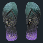 Chinelos Última Fuga Antes do Anel - Roxo e Teal<br><div class="desc">🥇 UM DESIGN DE ARTE DE DIREITOS AUTORAIS ORIGINAL, DE Donna Siegrist, DISPONÍVEL SOMENTE NO ZAZZLE! Calçados do Flop de sacudir prontos para você personalizar. Os produtos correspondentes estão disponíveis ou você pode simplesmente transferir o design para outro produto. Se for necessário... você pode excluir todo o texto e começar...</div>
