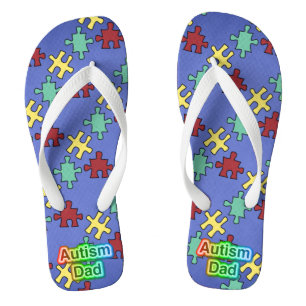 Chinelos unissex para Adultos Autism Dad, Tiras La