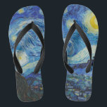 Chinelos Van Gogh Starry Night. Impressionismo arte de vint<br><div class="desc">Chinelos "A Noite Estrelada" de Van Gogh.</div>