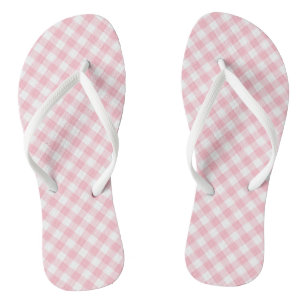 Chinelos Verificações de Gingham Diagonal de Tamanho Médio
