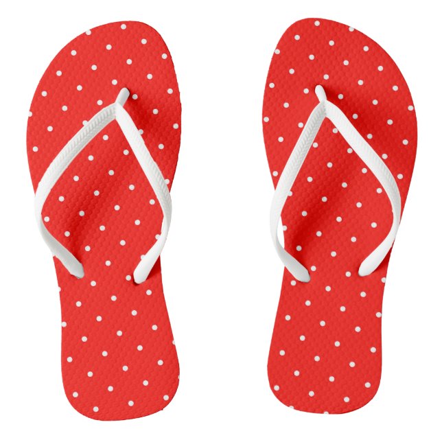 Chinelos Vermelho Maçã Doce e pontos brancos (Pé da cama)
