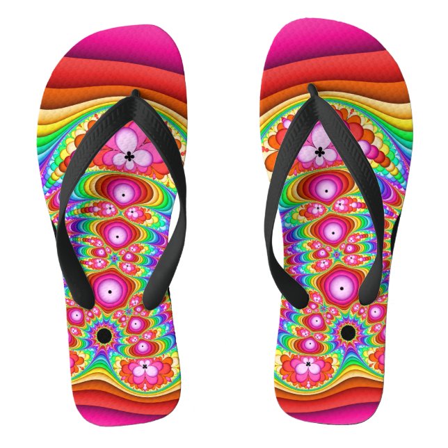 Chinelos Viagem Groovy retro do Fractal (Pé da cama)