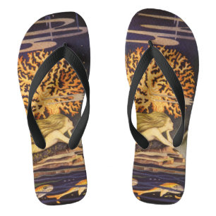 Chinelos Vintage Fairy Tale, Pequena Sereia no Oceano Coral