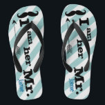 Chinelos Vintage Personalizada Eu sou Dela Sr. Stripes<br><div class="desc">Vintage personalizada,  sou ela Sr. Stripes Pattern - Photo Props! Honeymoon Beach Attyre</div>