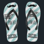 Chinelos Vintage Personalizada Eu sou Dela Sr. Stripes<br><div class="desc">Vintage personalizada,  sou ela Sr. Stripes Pattern - Photo Props! Honeymoon Beach Attyre</div>