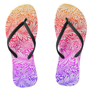 Chinelos Vintage Rainbow Floral Larkspur Padrão Botânico