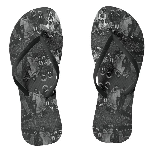 Chinelos Vintage USA Alaska Eskimo Dançarinos (Pé da cama)