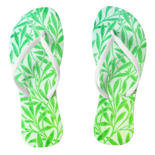 Chinelos Vintage Verde tropical Folha Botânica