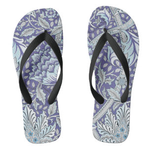 Chinelos William Morris Windrush Padrão Floral Azul
