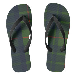 Chinelos Xadrez Escocês Tartan Vermelho Azul Verde