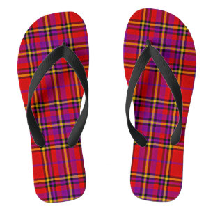 Chinelos Xadrez Red Tartan Swahili - Padrão Verificado - 54