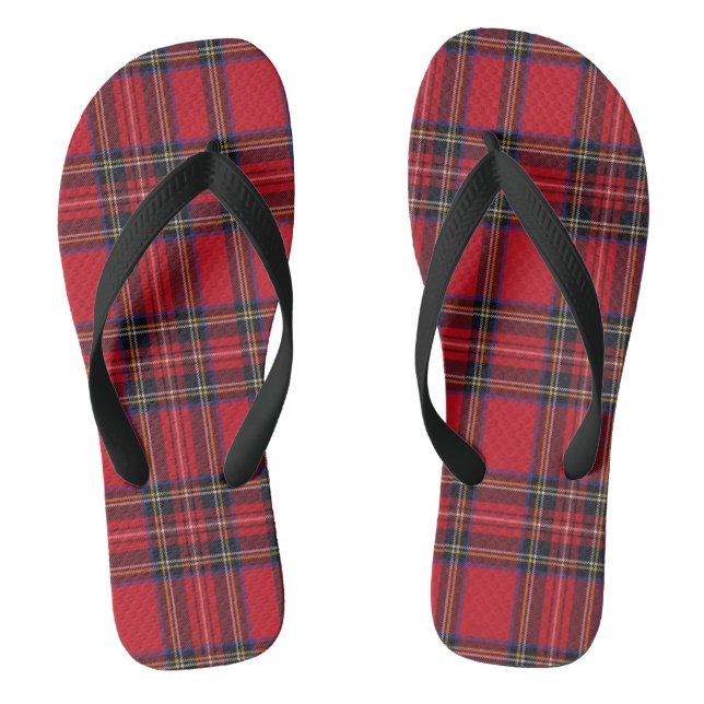 Chinelos Xadrez vermelha de Stewart tartan (Pé da cama)