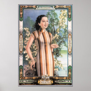 Chinesa Cigarro Ad Vintage Shanghai Poster