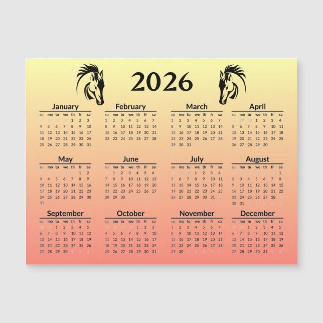 Chinese New Year of Horse 2026 Calendar  (Frente)