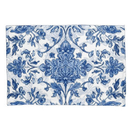 Chinoiserie Floral Azul em Aquarela Branca