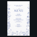 Chinoiserie French Blue Victorian WedMenu<br><div class="desc">Apresentando nosso glamouroso Menu de Casamento Vitoriano Azul Francês Chinoiserie! Elegantemente trabalhado com um design desenhado à mão e com belas flores azuis, abelhas buzinando, e borboletas delicadas, este é um cardápio de eterno para seu dia especial que não será esquecido em breve. Perfeitamente desenhado para corresponder ao estilo até...</div>