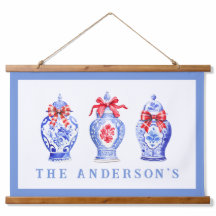 Chinoiserie Ginger Jar com Arco Vermelho | Natal