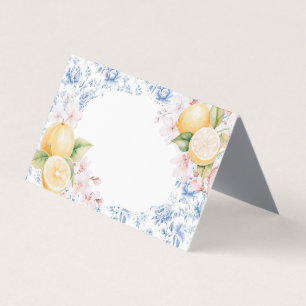 Chinoiserie Lemon Tea Party Place Card Decor